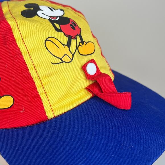 Disney Vintage 90s Mickey Mouse AOP Painters Hat Cap Kids Youth OS One Size - Picture 2 of 8